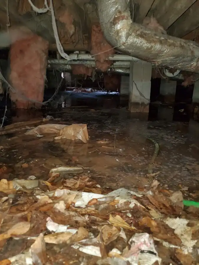 Crawl space flood assessment for Commercial Water Damage Restoration in Marple
